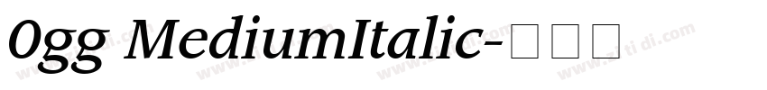 0gg MediumItalic字体转换